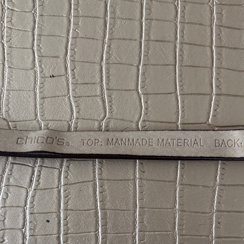 Chico's Croc-Embossed Cream Clutch